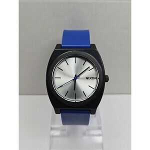 Nixon The Time Teller P Minimal 39mm Watch Blue Black Silver Unisex New Battery